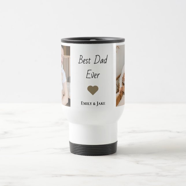 Personalized Best Dad Ever Travel Mug | Kids Names (Center)