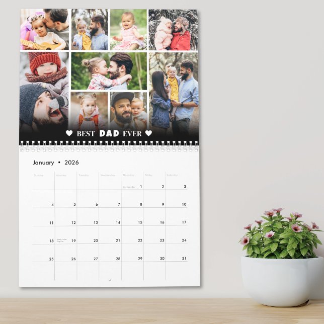 Personalized Best Dad Photo Collage Father Calendar (Personalized Best Dad Photo Collage Father Calendar)