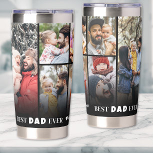 Personalized Best Dad Photo Collage Father Insulated Tumbler