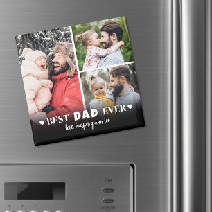 Personalized Best Dad Photo Collage Father Magnet