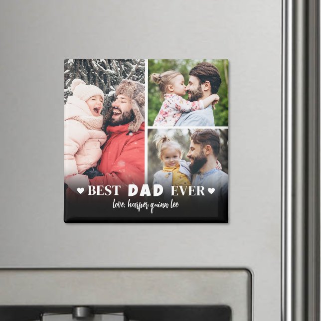 Personalized Best Dad Photo Collage Father Magnet (Personalized Best Dad Photo Collage Father magnet)