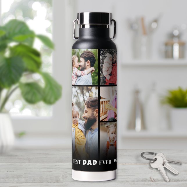 Personalized Best Dad Photo Collage Father Water Bottle (Personalized Best Dad Photo Collage Father Water Bottle )