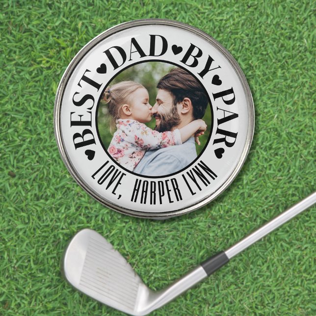Personalized Best Dad Photo Golf Ball Marker (Personalized Best Dad By Par Photo golf ball marker)