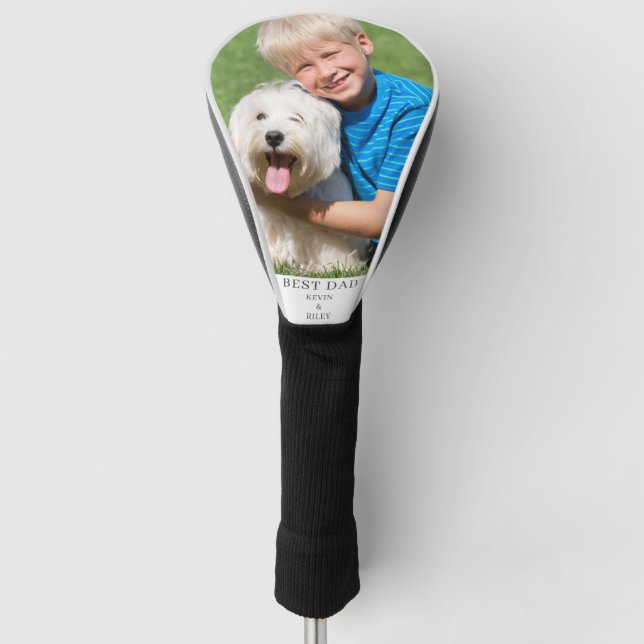 Personalized Best Dad Photo  Golf Head Cover (Front)