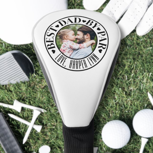 Personalized Best Dad Photo Golf Head Cover (Personalized Best Dad By Par Photo Golf Head Cover)