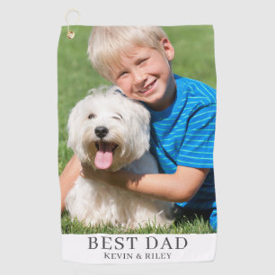 Personalized Best Dad Photo Golf Towel