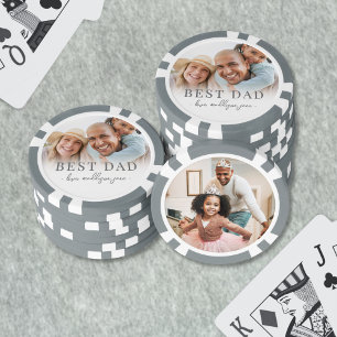 Personalized Best Dad Photo Poker Chips