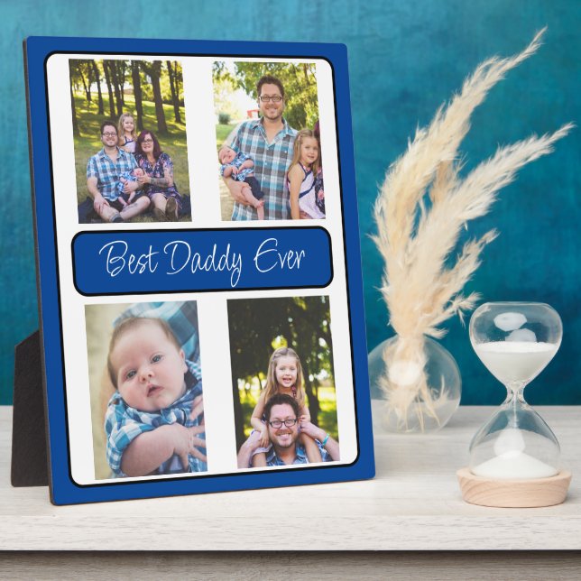 Personalized Best Daddy Ever Photo   Plaque (Side)