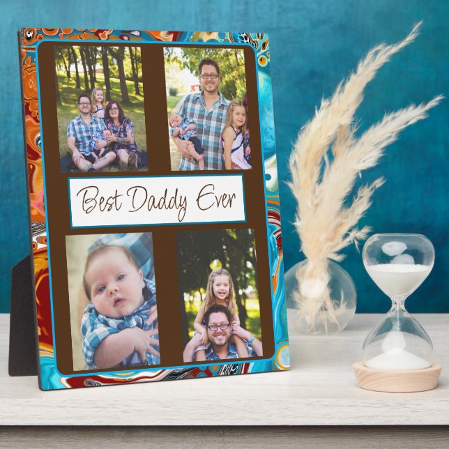 Personalized Best Daddy Ever Photo  Plaque (Side)