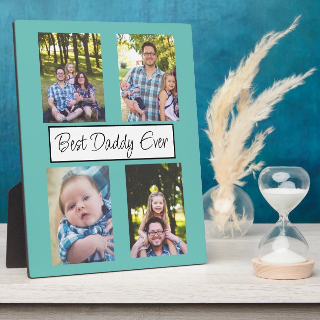 Personalized Best Daddy Ever Photo   Plaque (Side)