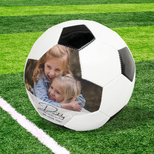 Personalized Best Daddy In The World Photo   Soccer Ball