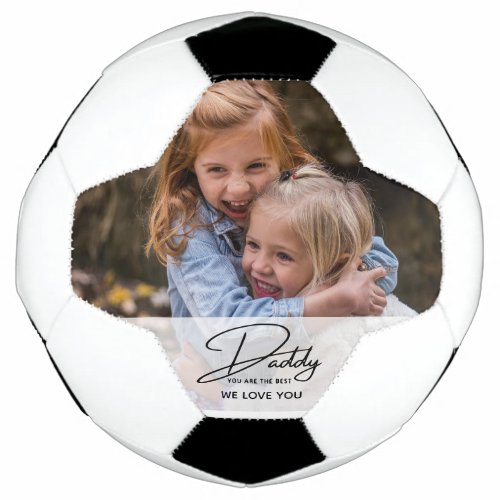 Personalized Best Daddy In The World Photo   Soccer Ball