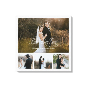 Personalized Best Day Ever 4 Photo Collage Canvas Print