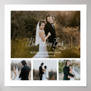 Personalized Best Day Ever 4 Photo Collage Poster