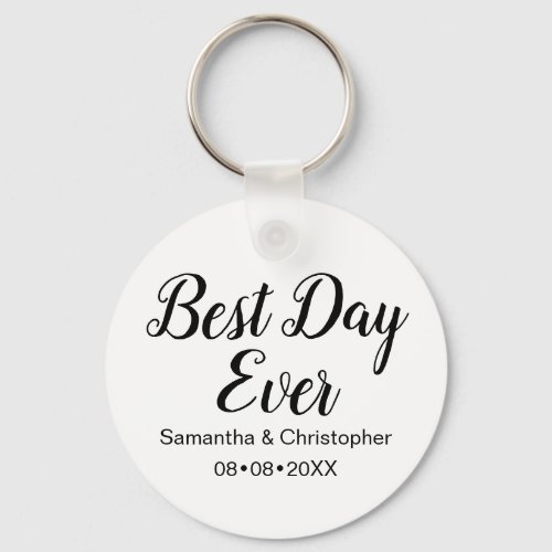 Personalized Best Day Ever Wedding Keychain