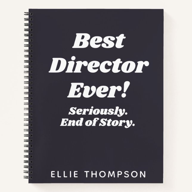 Personalized Best Director Quote Theater Drama  Notebook (Front)
