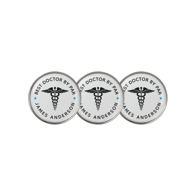 Personalized "Best Doctor by Par" Golf Ball Marker (3 Up)