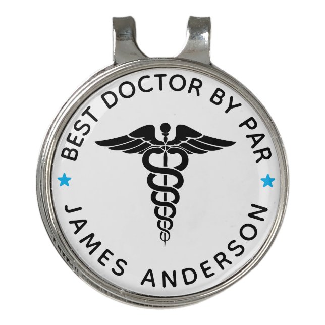 Personalized "Best Doctor by Par" Golf Hat Clip (Front)