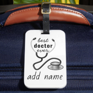 Personalized Best Doctor Ever Thank You Physician Luggage Tag