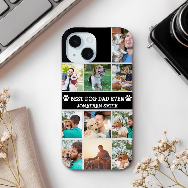 Personalized Best Dog Dad – Collage 10 Photos Case-Mate iPhone Case (Creator Uploaded)