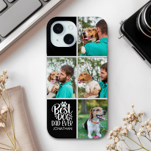 Personalized Best Dog Dad – Collage 4-Photos iPhone 15 Case