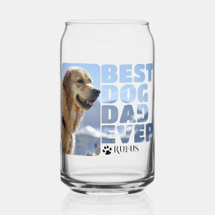 Personalized best dog dad ever can glass