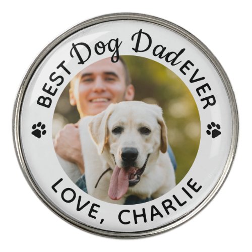 Personalized Best Dog Dad Ever Custom Photo Golf Ball Marker