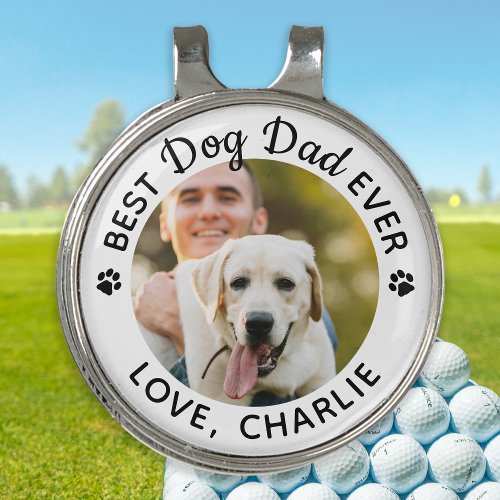 Personalized Best Dog Dad Ever Custom Photo Golf Hat Clip