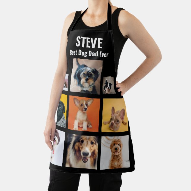 Personalized Best Dog Dad Ever Photo Collage Apron (Insitu)