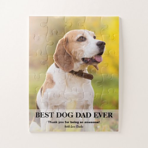 Personalized Best Dog Dad Ever Photo  Jigsaw Puzzle