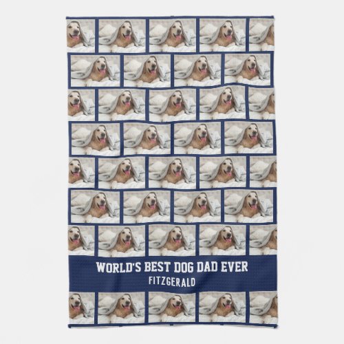 Personalized BEST DOG DAD EVER Photo Kitchen Towel