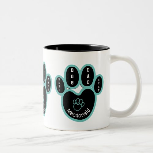 Personalized BEST DOG DAD EVER Two_Tone Coffee Mug