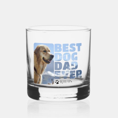 Personalized best dog dad ever whiskey glass