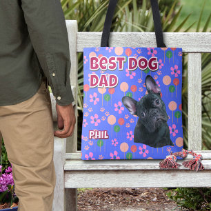 Personalized Best Dog Dad Fathers Day Gift Custom Tote Bag