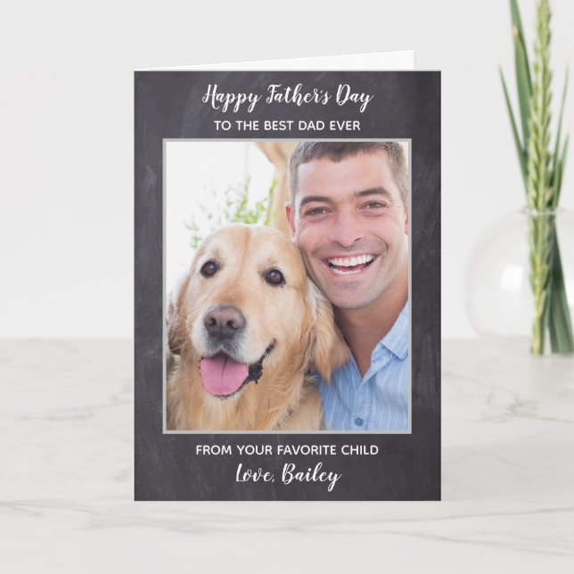 Personalized Best Dog Dad Father's Day Pet Photo Holiday Card (Front)