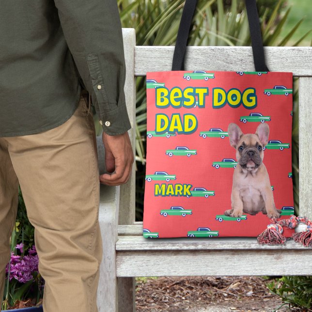 Personalized Best Dog Dad Gift – Fun Pet Photo  Tote Bag (Creator Uploaded)