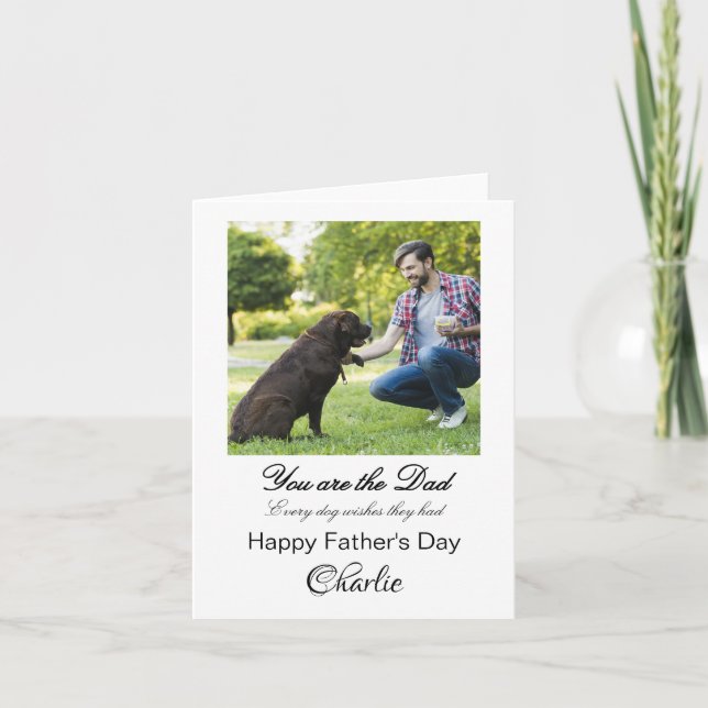 personalized best dog dad greeting card (Front)