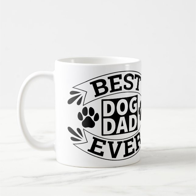 Personalized Best Dog Dad Mug with Photo (Left)