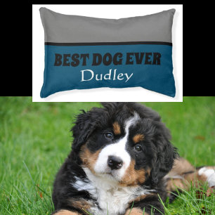 Personalized Best Dog Ever Blue Pet Bed