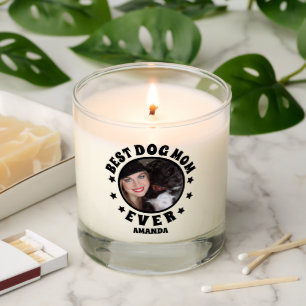 Personalized Best Dog Mom Ever Custom Photo Scented Candle