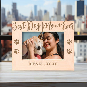 Personalized Best Dog Mom Ever Engraved Frames