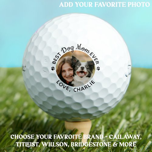 Personalized Best DOG MOM Ever Pet Photo Titleist Golf Balls