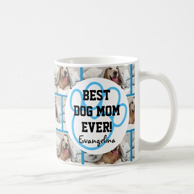 Personalized BEST DOG MOM EVER Photo Coffee Mug (Right)