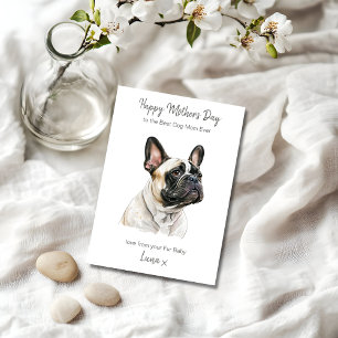 Personalized Best Dog Mom French Bulldog Modern Holiday Card