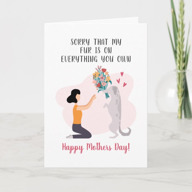 Personalized Best Dog Mom Happy Mothers Day Cute Holiday Card (Front)