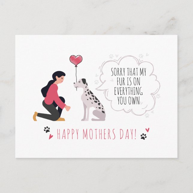 Personalized Best Dog Mom Mothers Day Holiday Card (Front)