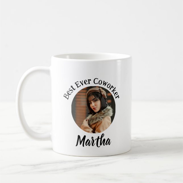 Personalized Best Ever Coworker | Photo Coffee Mug (Left)