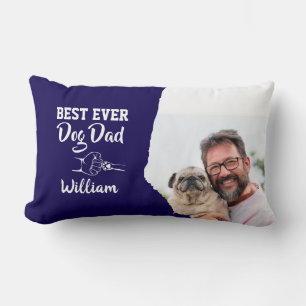 Personalized Best Ever Dog Dad Photo Lumbar Pillow