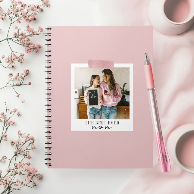 Personalized Best Ever Mom Photo Pink Notebook (Creator Uploaded)