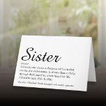 Personalized Best Ever Sister Definition Script Card<br><div class="desc">Personalize for your special sister or hermana (little or big) to create a unique gift. A perfect way to show her how amazing she is every day. Designed by Thisisnotme©</div>